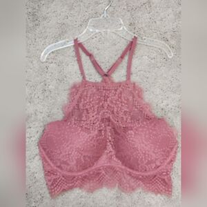 Victoria Secret PINK Cami Underwire Lace Racerbac Begonia Pink Small AA-C #D5997
